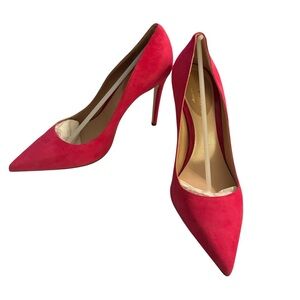 NWT IN ORIGINAL BOX ANDREW CHARLES BY ANDY HILFIGER PINK SUEDE PUMPS SZ 37/6.5